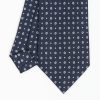 Hot E.Marinella Dark Blue Sartorial Classic Silk Tie - Small Flower Pattern