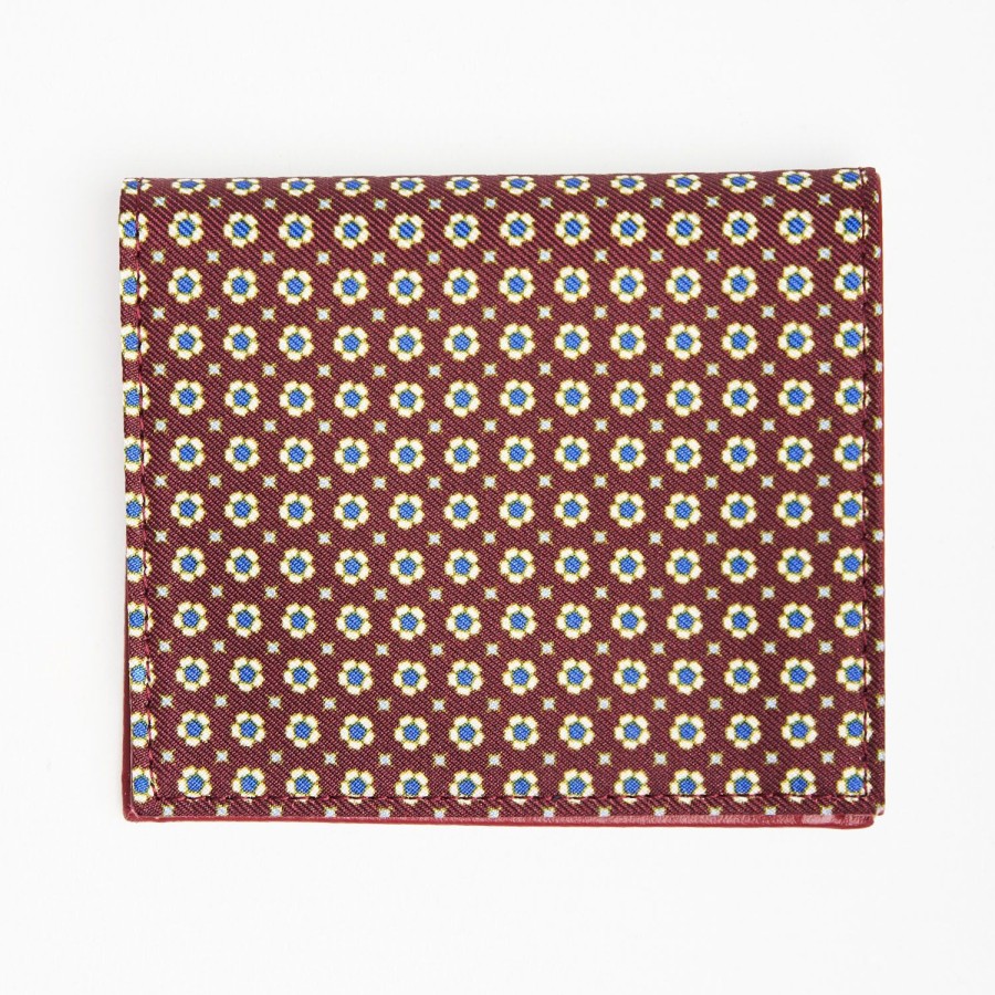 Best E.Marinella Burgundy Small Wallet In Silk And Leather