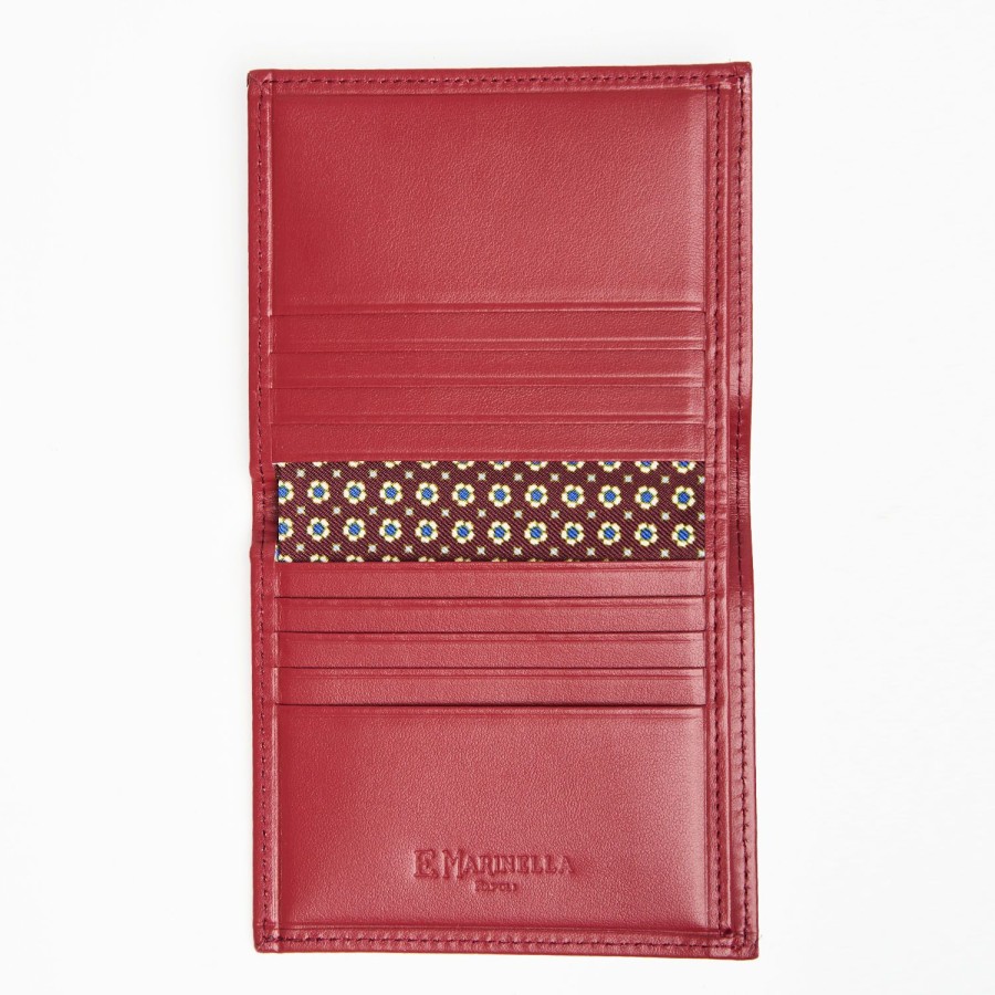 Best E.Marinella Burgundy Small Wallet In Silk And Leather