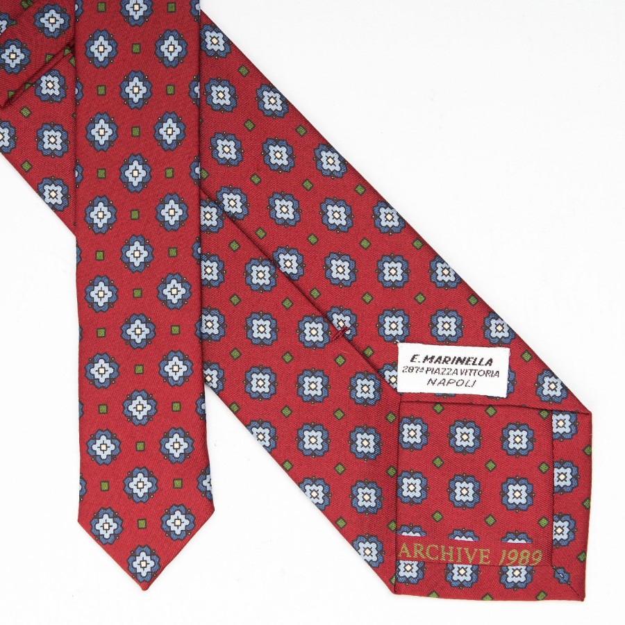 Clearance E.Marinella Burgundy Archivio Collection Silk Tie 1989-05