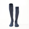 New E.Marinella Long Blue Cotton Socks - Small Flower Pattern