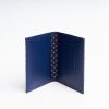 New E.Marinella Dark Blue Silk And Leather Folding Card Holder - 10 Compartments