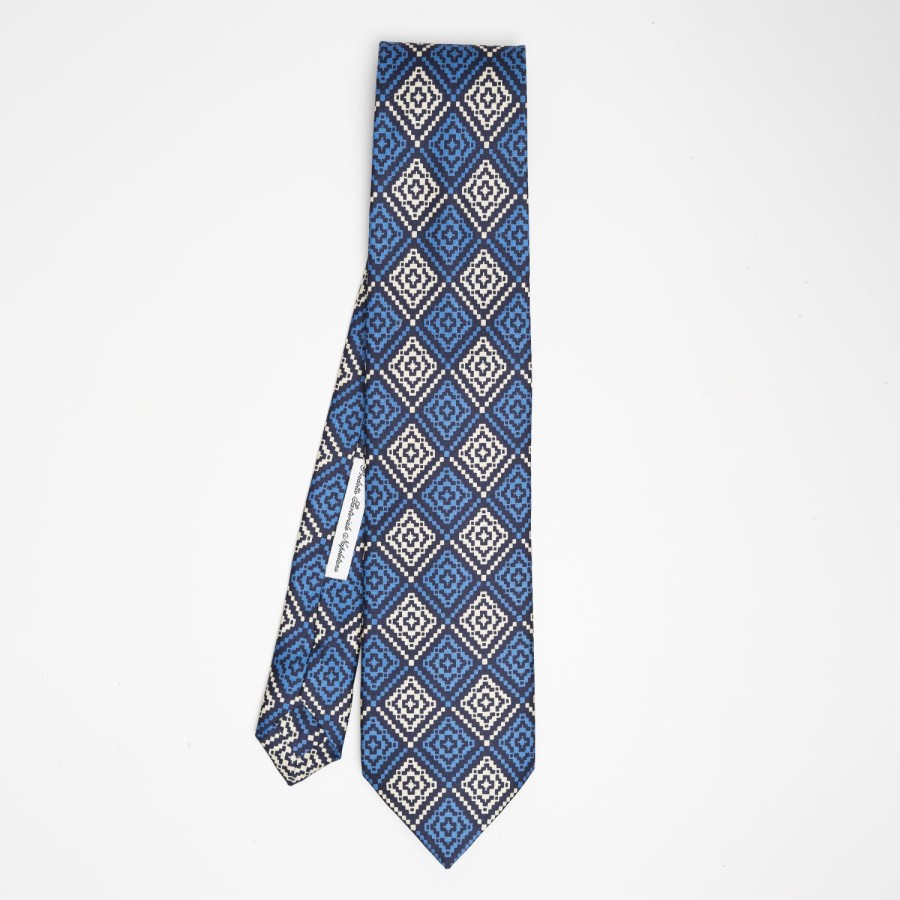 Best E.Marinella Dark Blue Archivio Collection Silk Tie 1982_01