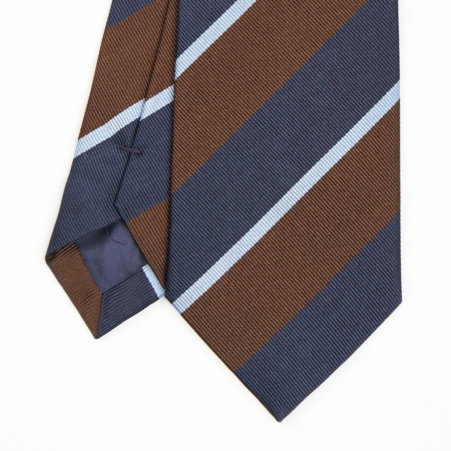 Online E.Marinella Dark Brown Sartorial Striped Silk Tie