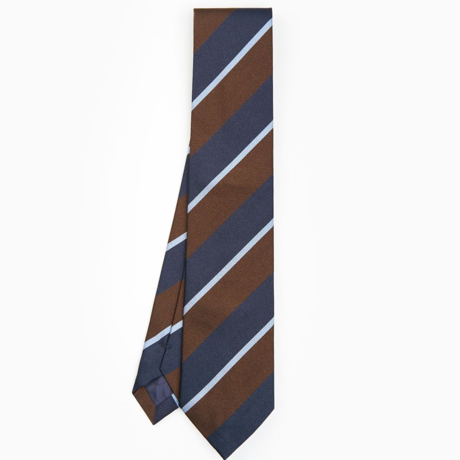 Online E.Marinella Dark Brown Sartorial Striped Silk Tie