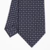 Best E.Marinella Dark Blue Sartorial Classic Silk Tie - Small Flower Pattern