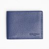 New E.Marinella Blue Hammered Leather Horizontal Wallet