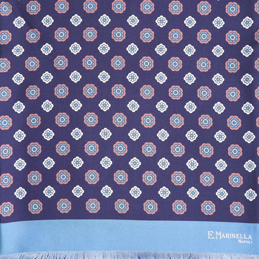 Wholesale E.Marinella Midnight And Light Blue Double Silk Scarf