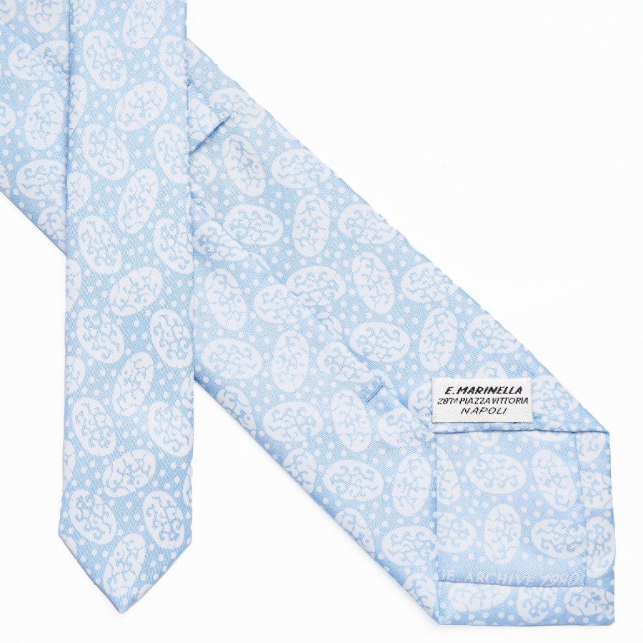 Wholesale E.Marinella Light Blue Archivio Collection Silk Tie 1980-2-04