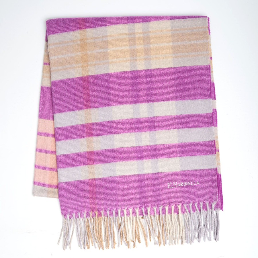 Hot E.Marinella Cashmere Stole With Check Design