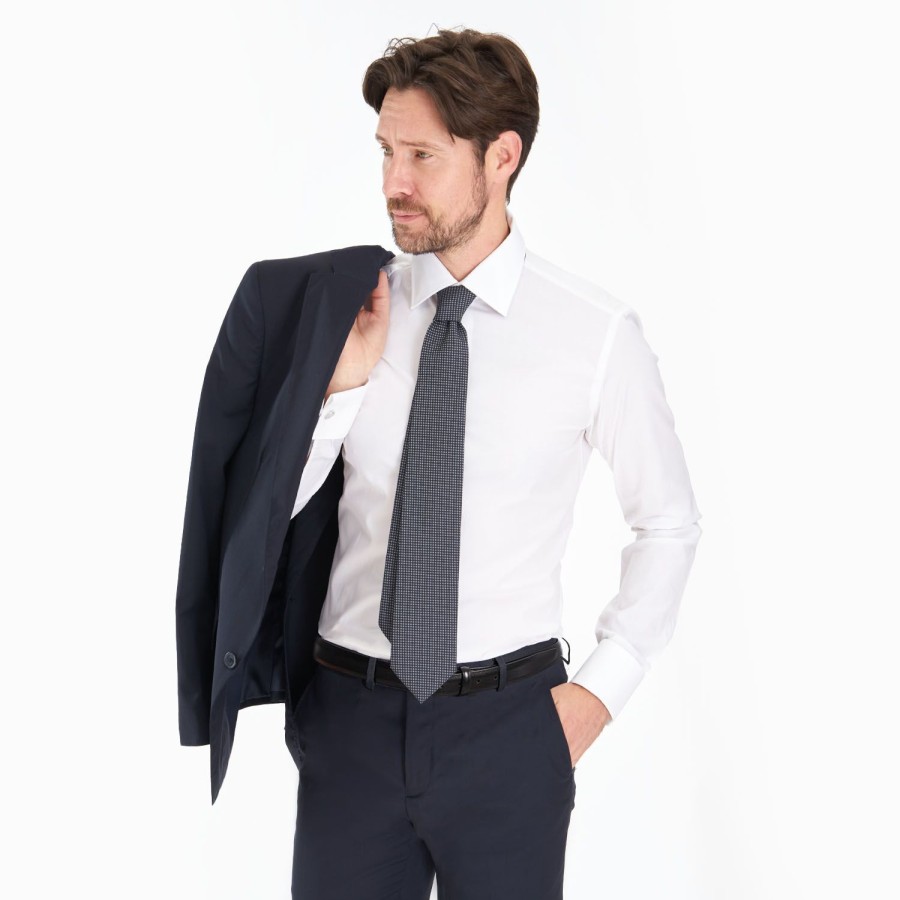 Online E.Marinella Slim Double Cuff Formal Shirt In Cotton