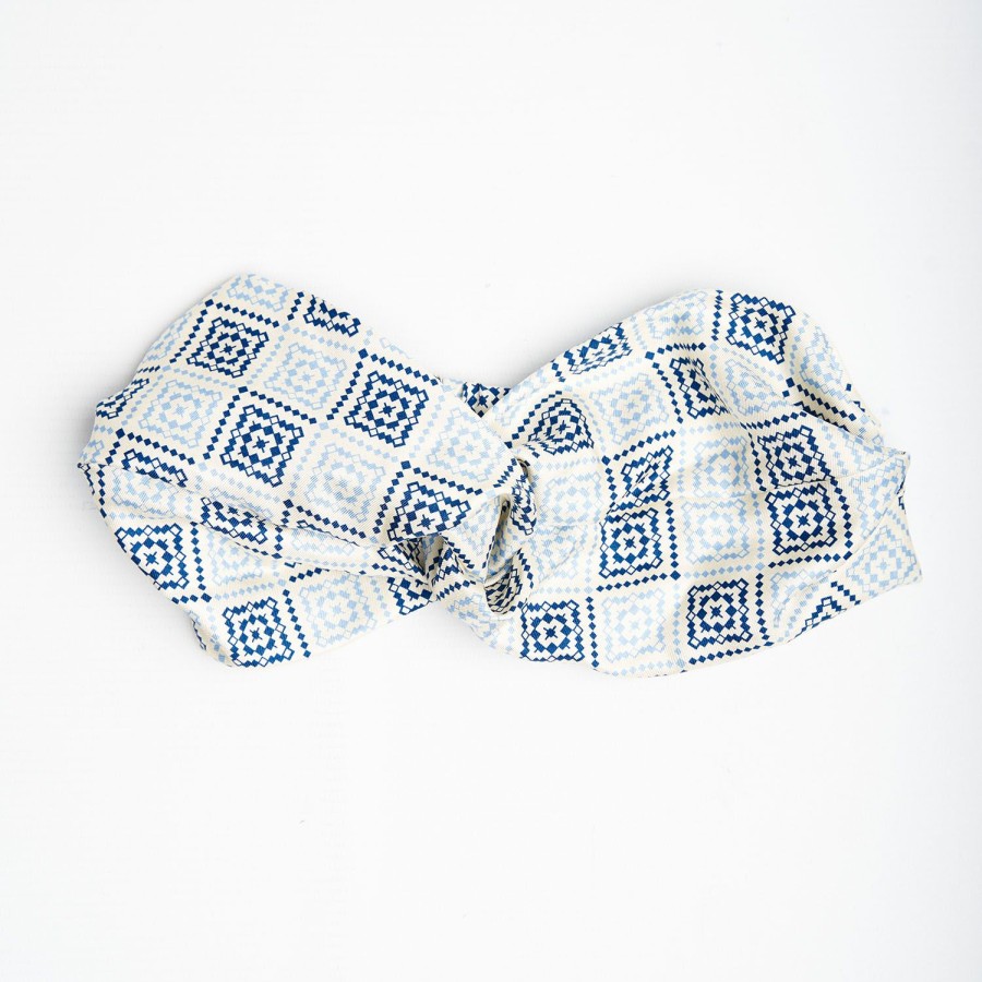 Clearance E.Marinella White Headscarf Twist - Archivio Pattern