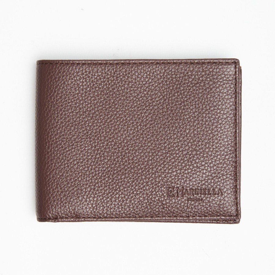 Online E.Marinella Dark Brown Hammered Leather Horizontal Wallet