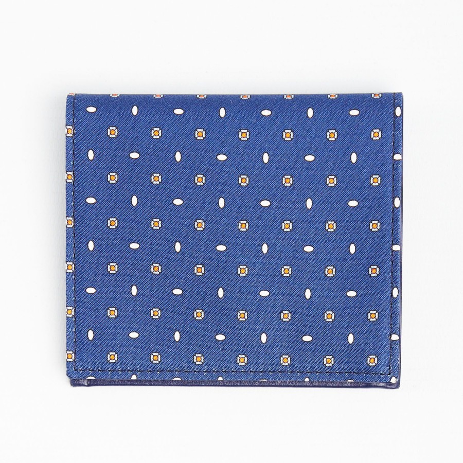 Best E.Marinella Blue Small Wallet In Silk And Leather