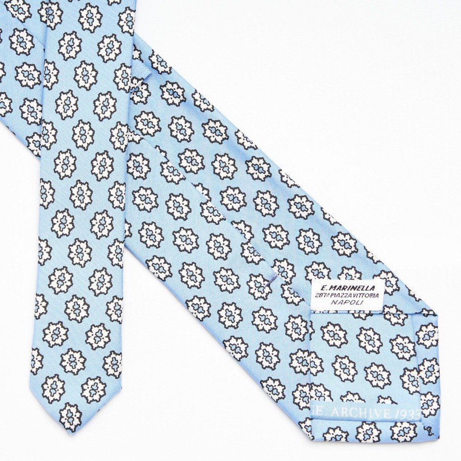 Best E.Marinella Light Blue Archivio Collection Silk Tie 1933-03