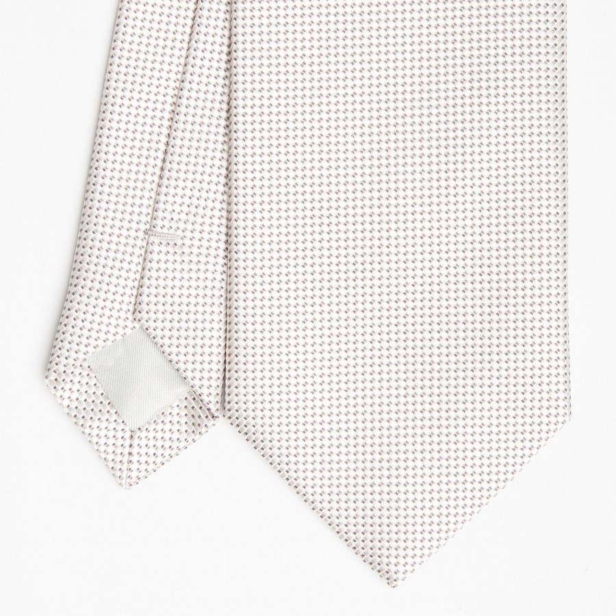 Best E.Marinella Beige Ceremonial Jacquard Silk Tie