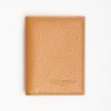 Online E.Marinella Light Brown Hammered Leather Folding Card Holder - 10 Compartments