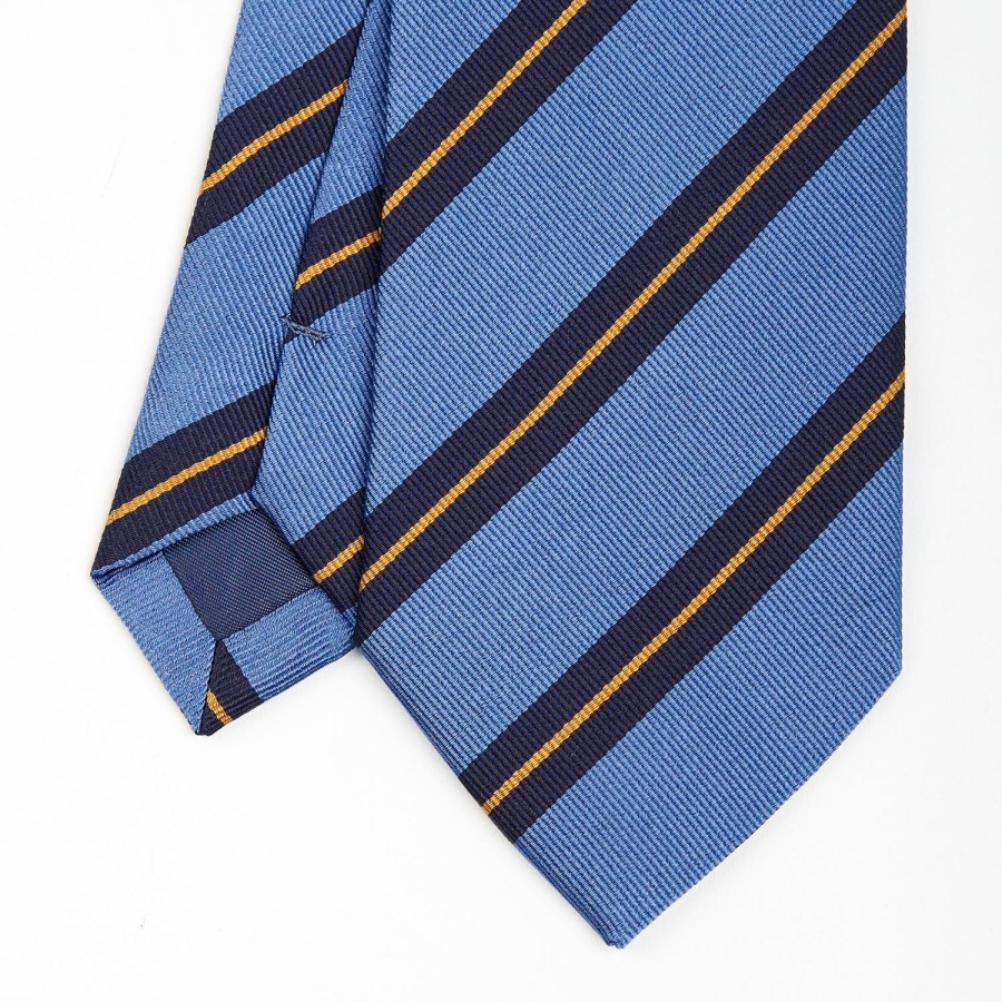 Online E.Marinella Powder Blue Sartorial Striped Silk Tie