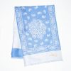 Hot E.Marinella Dark And Light Blue Double Silk Scarf Paisley Pattern