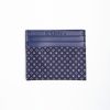 New E.Marinella Dark Blue Silk And Leather Credit Card Holder 5 Compartments