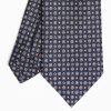 Wholesale E.Marinella Dark Blue Sartorial Classic Silk Tie Small Flower Pattern