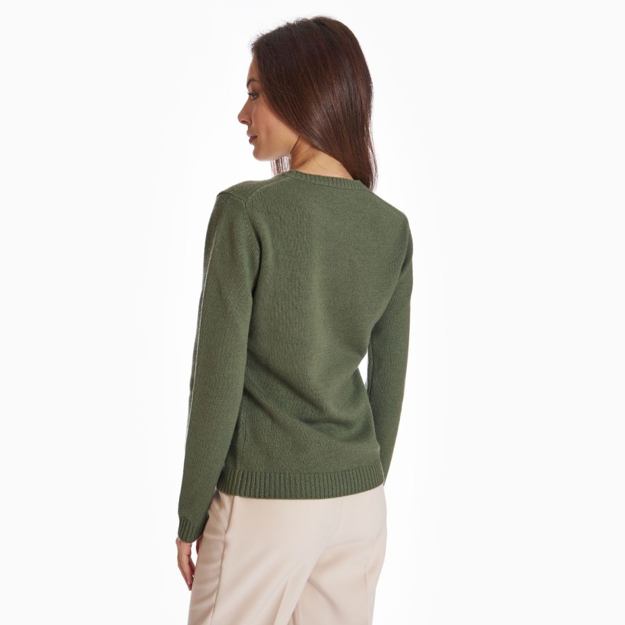 Online E.Marinella Dark Green Wool And Cashmere Crewneck