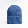 Wholesale E.Marinella Powder Blue Wool Ribbed Beanie