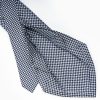 Clearance E.Marinella Dark Blue 7 Fold Sartorial Silk Tie - Small Flower Pattern