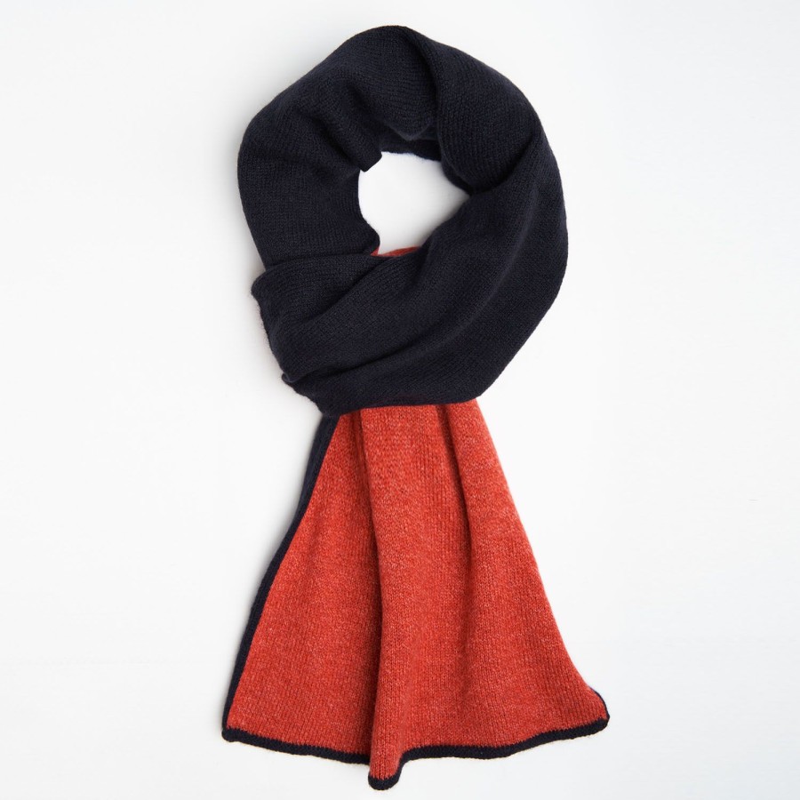 Online E.Marinella Blue And Orange Two-Tone Solid Cashmere Neck Warmer