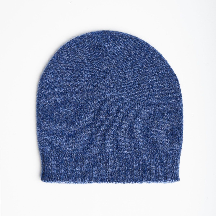 Clearance E.Marinella Light And Dark Blue Bicolor Cashmere Beanie