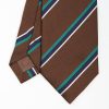 Hot E.Marinella Dark Brown Sartorial Striped Silk Tie