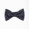 Best E.Marinella Dark Blue Pre-Knotted Silk Bowtie - Mall Flower Pattern