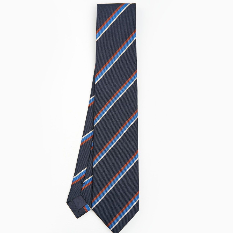 Online E.Marinella Dark Blue Sartorial Striped Tie