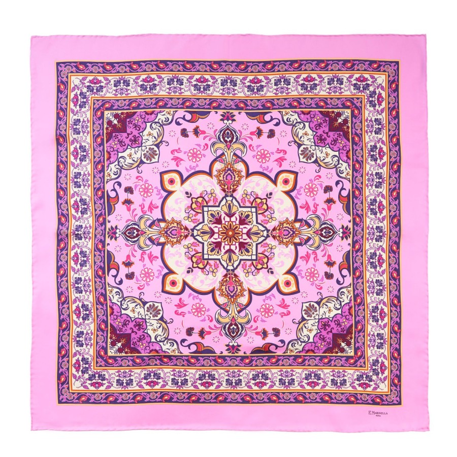 Online E.Marinella Pink Silk Scarf 90 - Mediterranean Vibes