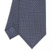 New E.Marinella Dark Blue Sartorial Classic Silk Tie - Small Flower Designs