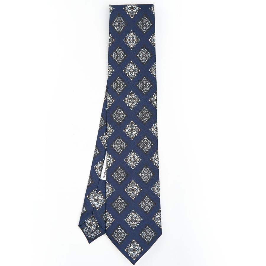 Wholesale E.Marinella Dark Blue Archivio Collection Silk Tie 1988-01