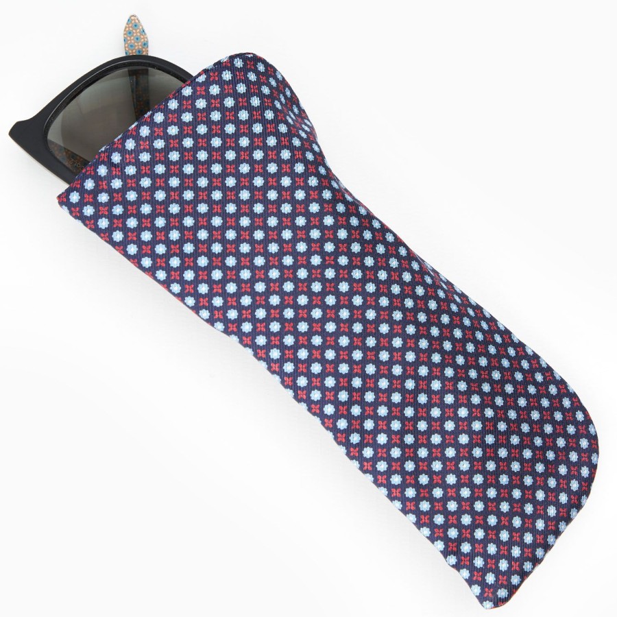 Hot E.Marinella Dark Blue Silk Glasses Case