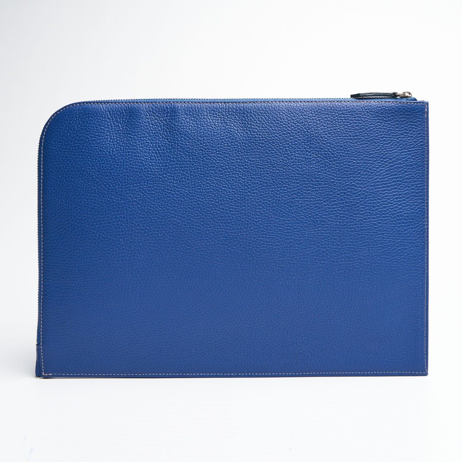 Best E.Marinella Bluette Leather Portfolio With Strap