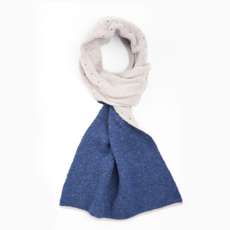 Wholesale E.Marinella Blue And Grey Dots Cashmere Neck Warmer