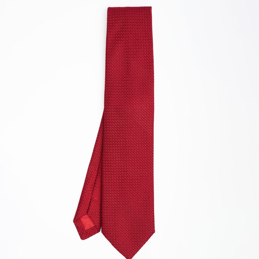 New E.Marinella Red Sartorial Granadine Silk Tie