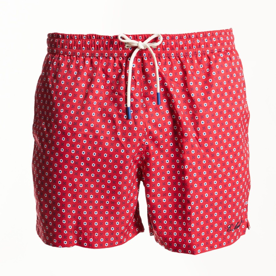 Best E.Marinella Red Swim Shorts- Large Patterns