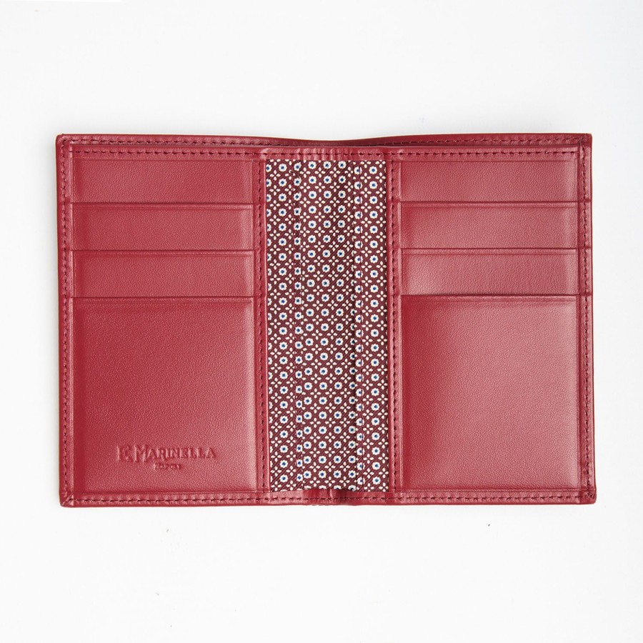 Best E.Marinella Burgundy Vertical Wallet In Silk And Leather