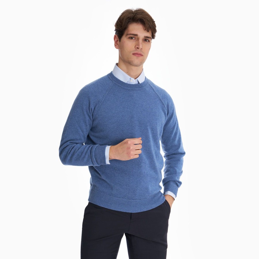 Best E.Marinella Light Blue Cashmere Sweatshirt