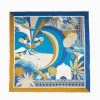 Hot E.Marinella Ochre And Blue Silk Scarf 90 - Pulcinella In Naples