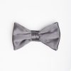 Best E.Marinella Dark Grey Pre-Knotted Silk Satin Bowtie - Solid Color