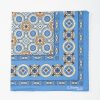 Wholesale E.Marinella Bluette Hand-Printed Silk Pocket Square Large Flower Pattern