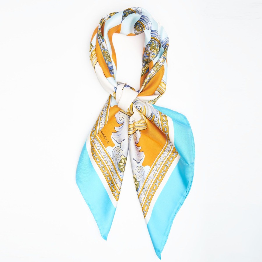 Hot E.Marinella Light Blue Silk Scarf 90 - Santa Chiara Cloister