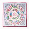 Wholesale E.Marinella Red And Pink Silk Scarf 90 - The Wheel Of Seasons