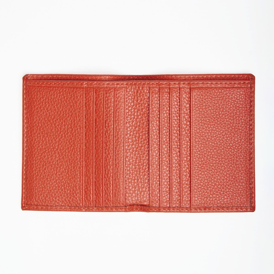 Wholesale E.Marinella Orange Hammered Leather Small Wallet