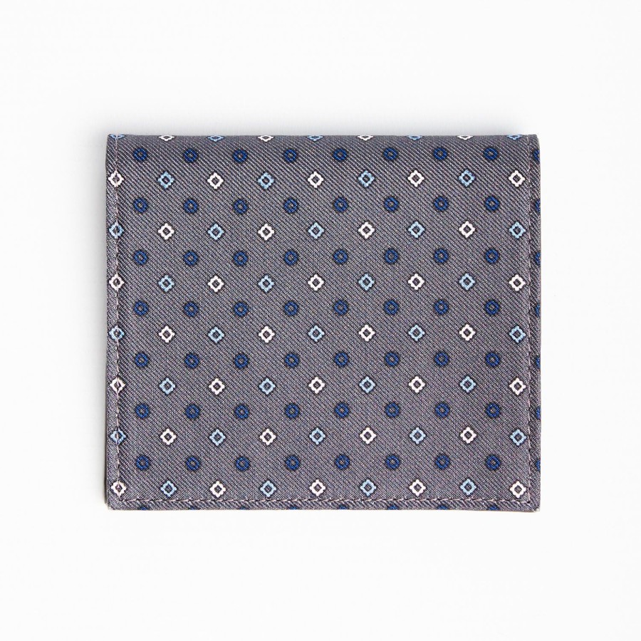 Best E.Marinella Dark Grey Small Wallet In Silk And Leather